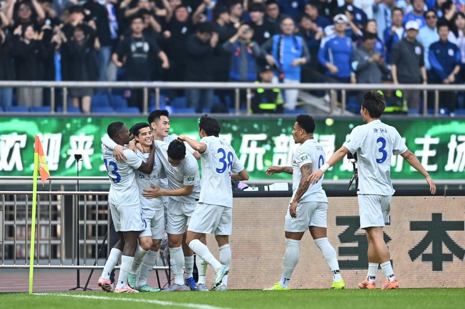 中超-特谢拉破门王钰栋进球 上海申花战平浙江队